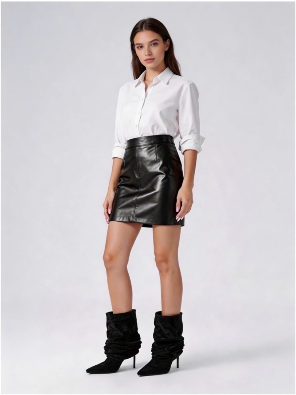 Women's slouchy ankle boots with a pointed toe - Picture 5 of 8